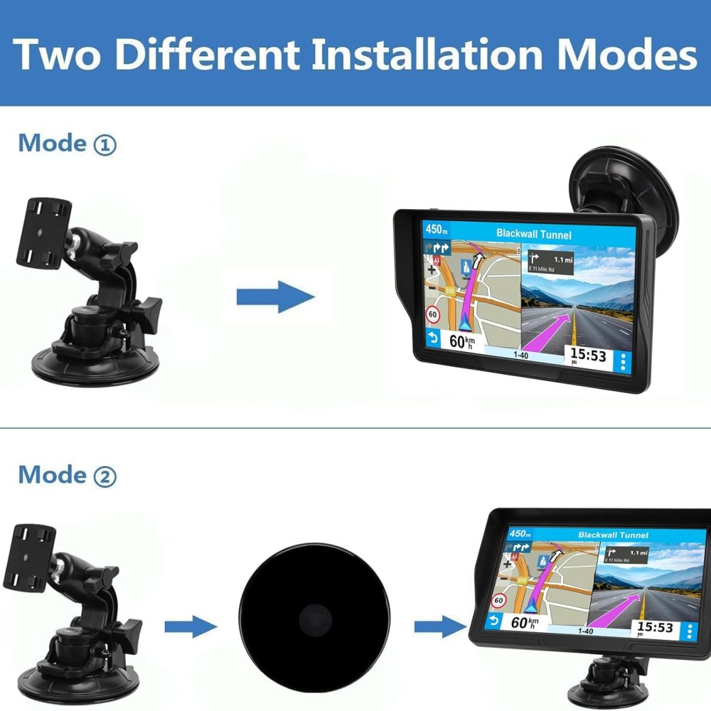GPS Navigator for Car Truck RV, 9 inch Touch Screen Latest 2025 Map, Real Voice Spoken Turn-by-Turn Direction Reminding Navigation System for Cars, Vehicle GPS with Speed and Red Light Warning (Black) - Image 6