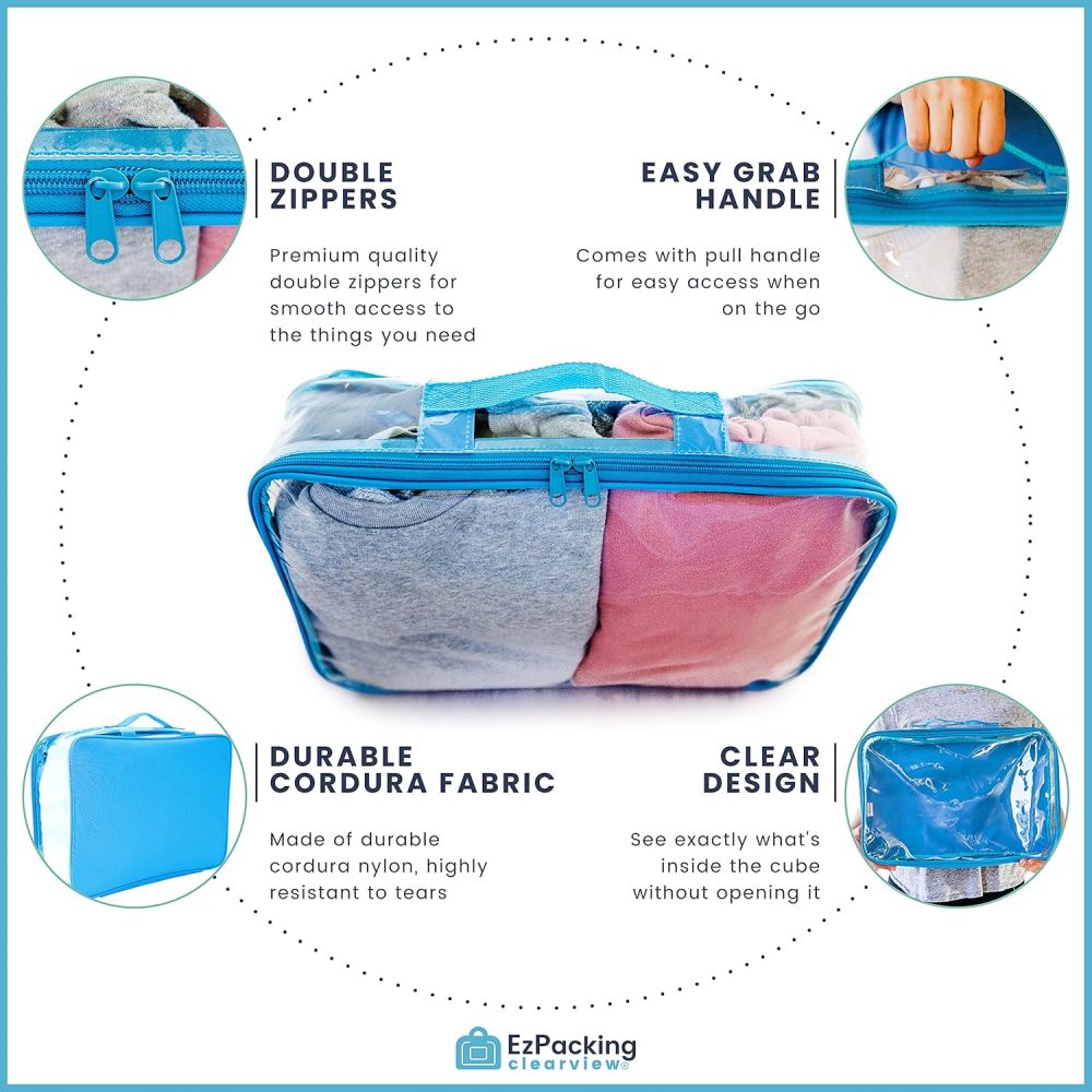 Large Clear Travel Packing Cube/See-Through PVC Organizer for Suitcase/Multipurpose Pouch w/Handle/Dress Shirts, Pants, Cashmere, Sweaters & Seasonal Linen Storage Protection (Lilac) - Image 7